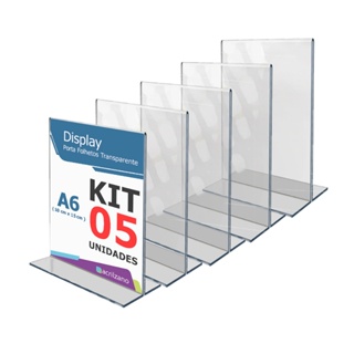 Display T 10x15 A6 Acrílico Balcão Mesa 05 Pecas em Oferta na Shopee