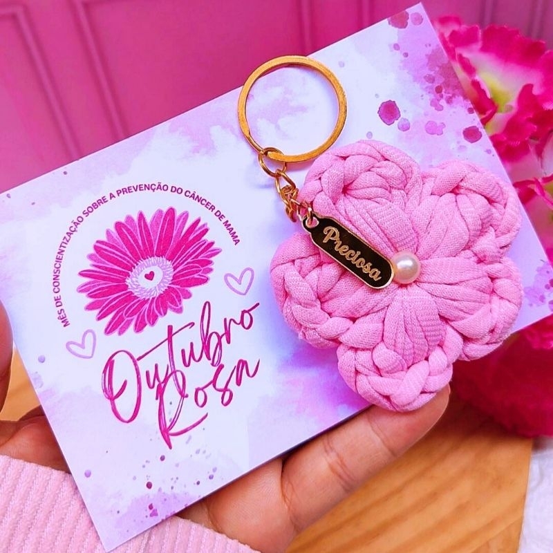 Chaveiro Outubro Rosa