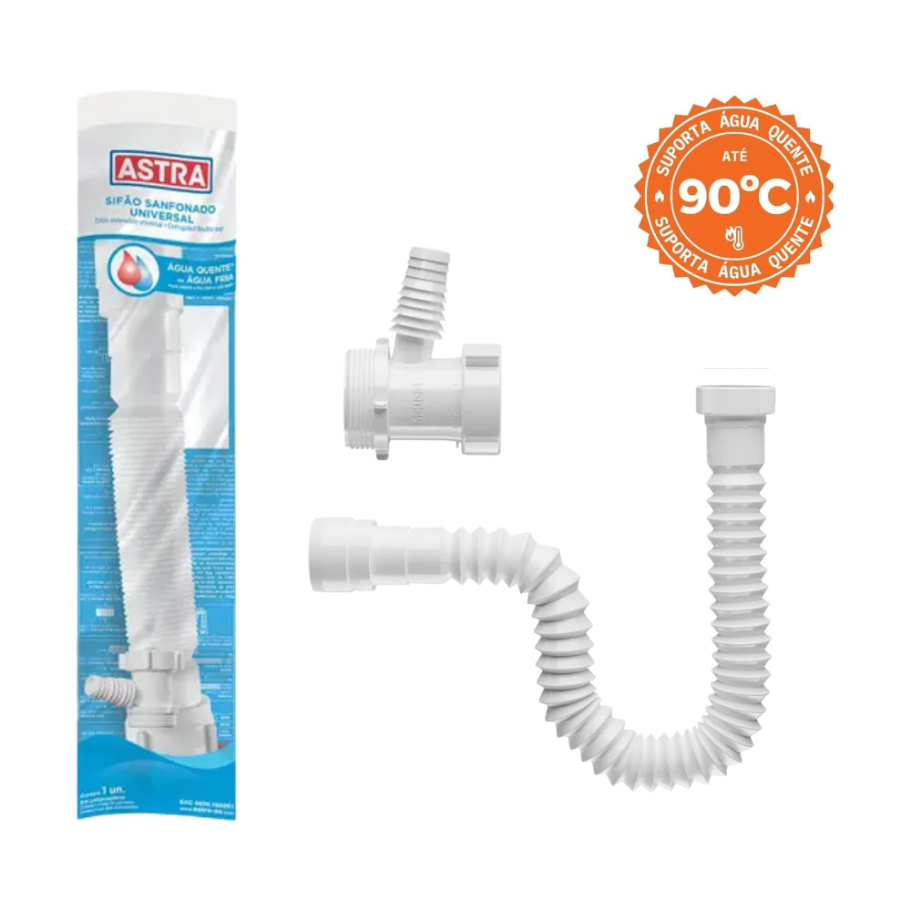 Kit Sifão Universal Adaptador Maquina Lavar Louça Conexão Mangueira Válvula Pia Astra