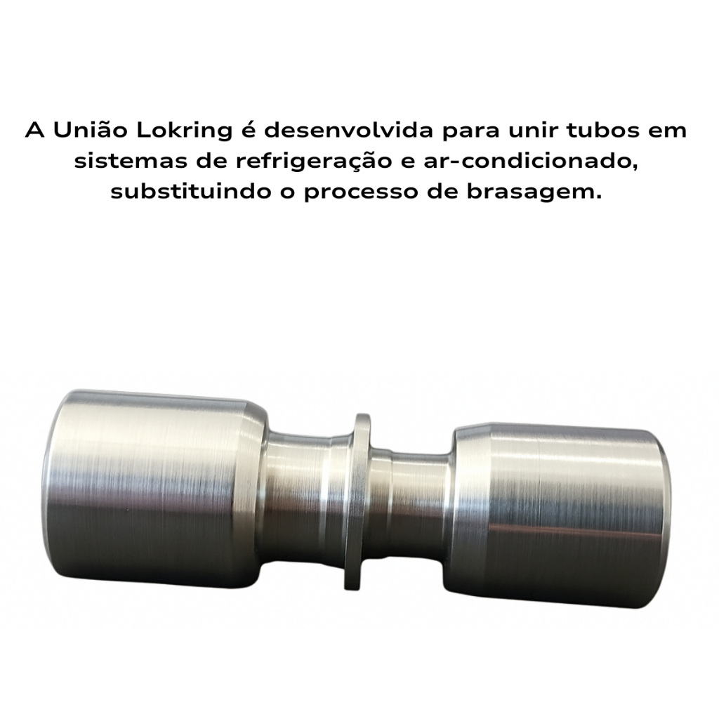 Kit 10 União Lokring 5/16" x 1/4" Alumínio Refrigeração e Ar-Condicionado