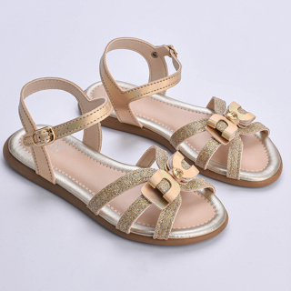 Sandália Infantil Menina Kidy Cristal Ouro Laço Brilho Confortável Delicada Antiderrpante em Oferta na Shopee