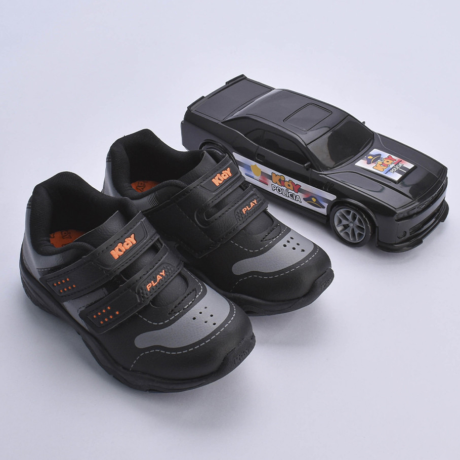 Tênis Infantil Menino Kidy Play Respitec Carrinho Leve Confortável Seguro Anatômico Dia a Dia