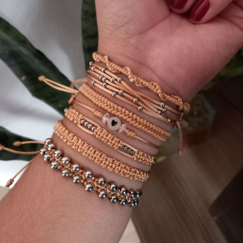 Bracetes macramê ajustáveis ISN09 em Oferta na Shopee