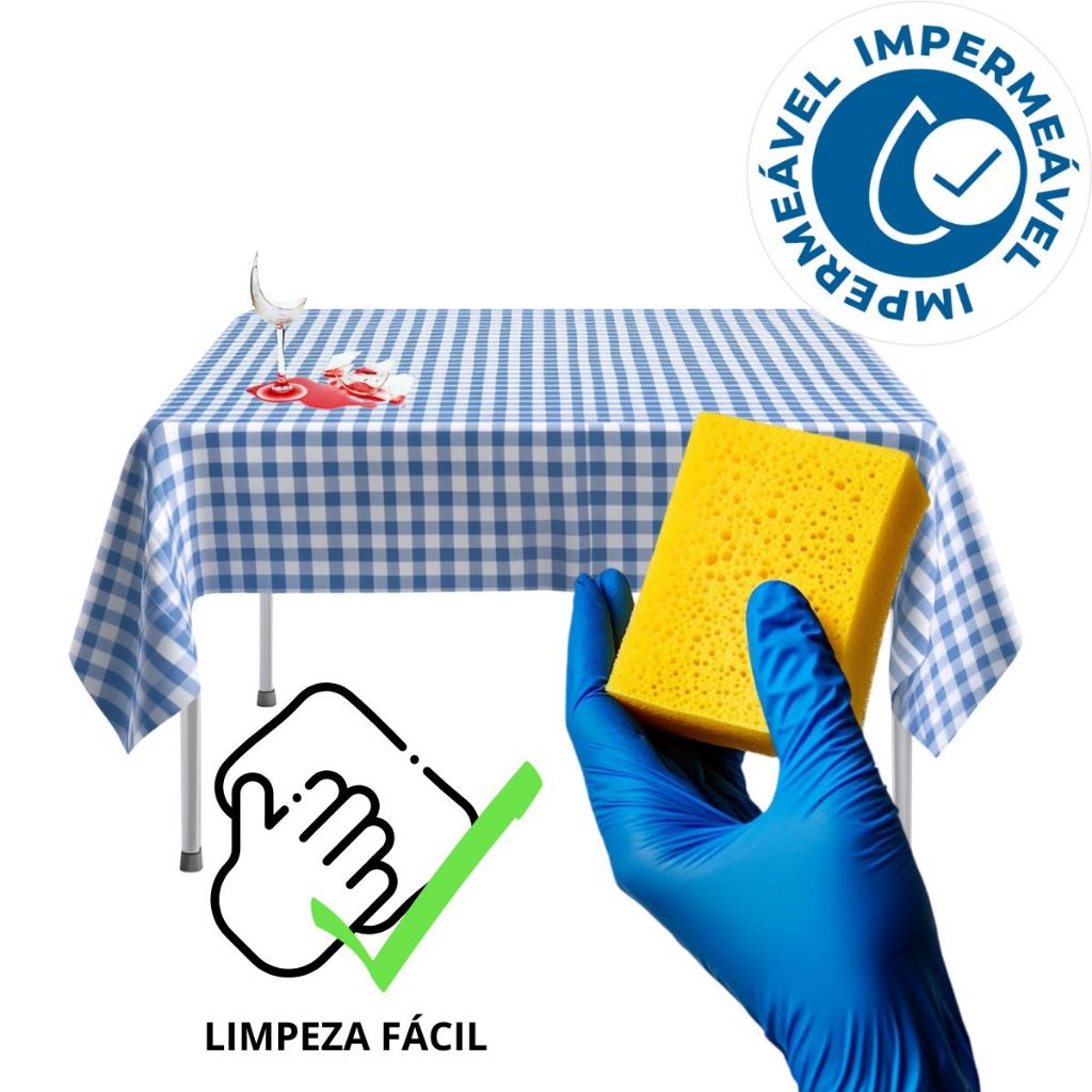 Toalha de Mesa Plástico Impermeável  PVC Térmica Quadrada 4 Cadeiras Redonda ou Retangular 6 Lugares
