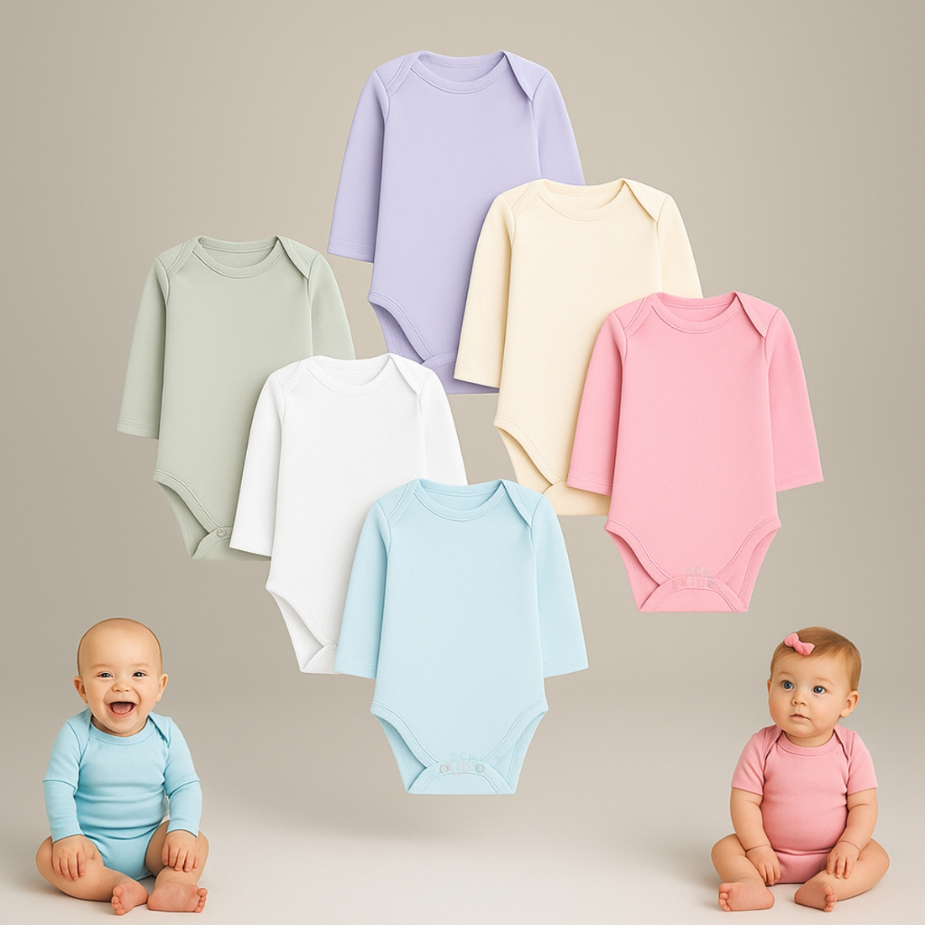 Kit 3 Body Infantil Bebê Roupinha Enxoval Menino ou Menina Algodão Suedine Nenem Saída Maternidade