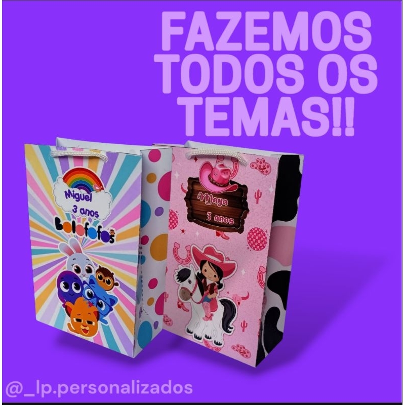 Sacolinhas Personalizadas para Lembrancinhas – Todos os Temas, Kit Pegue e Monte