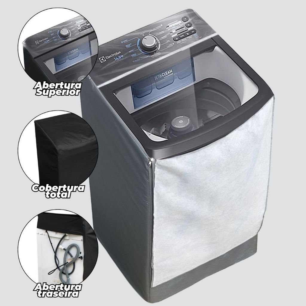 Capa Maquina Electrolux Jet&clean Lee15 14,5kg Corino Impermeavel Reforçada Resistente em Oferta na Shopee
