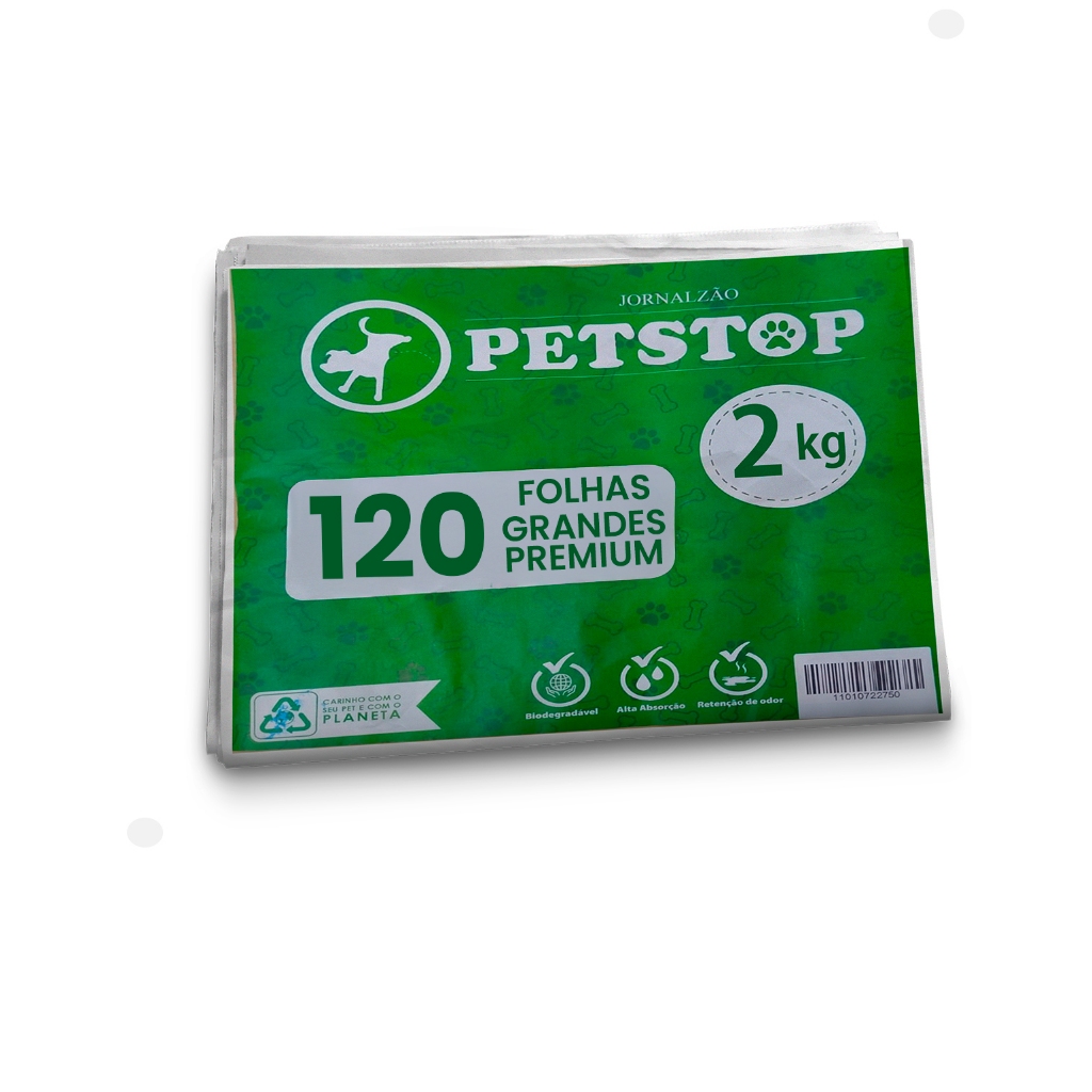Jornal Higienico Biodegradável Seguro P/ Pets 2kg 120 folhas grande com 63cm X 58cm em Oferta na Shopee