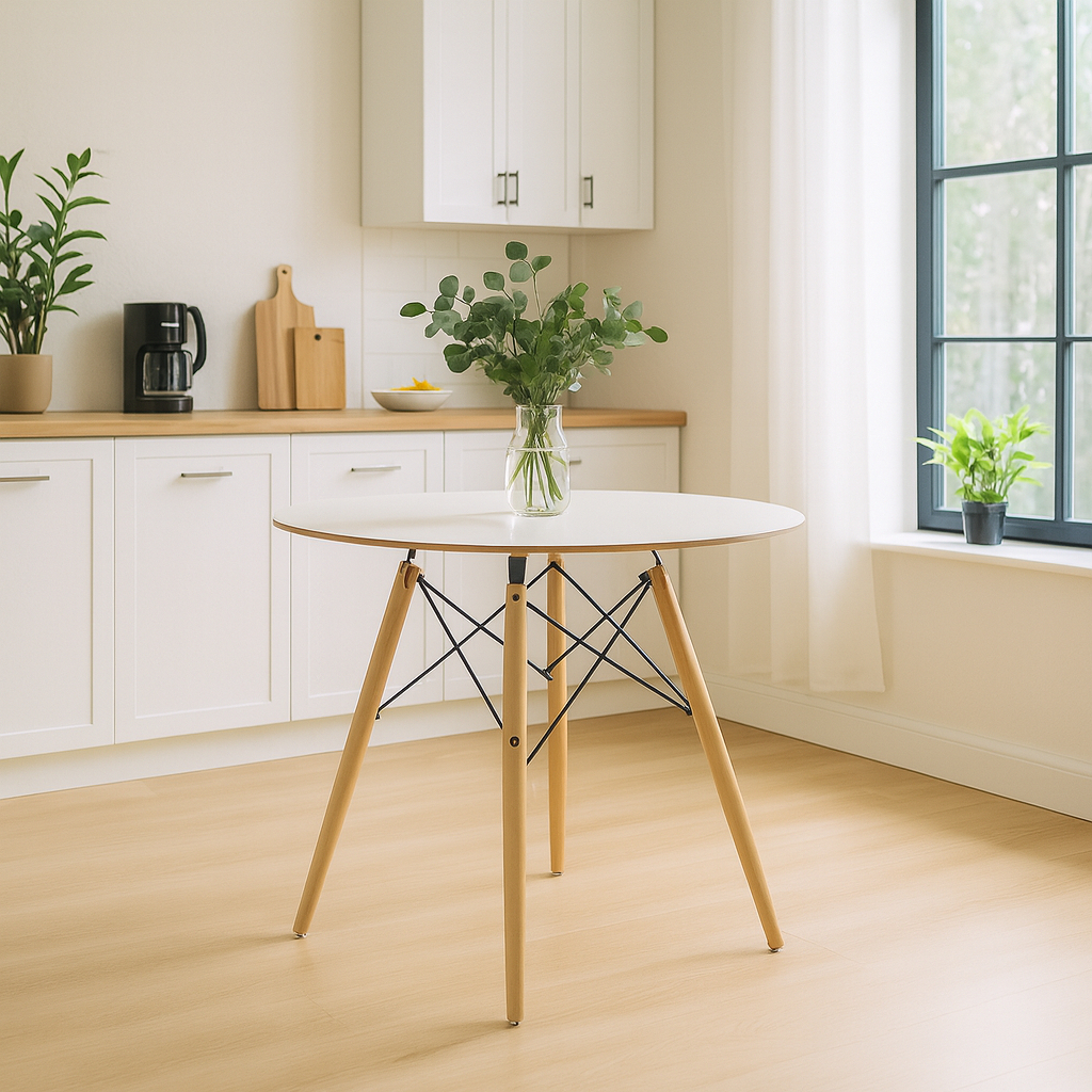 Mesa De Jantar Eames 90cm Tampo Redondo  - Cores em Oferta na Shopee