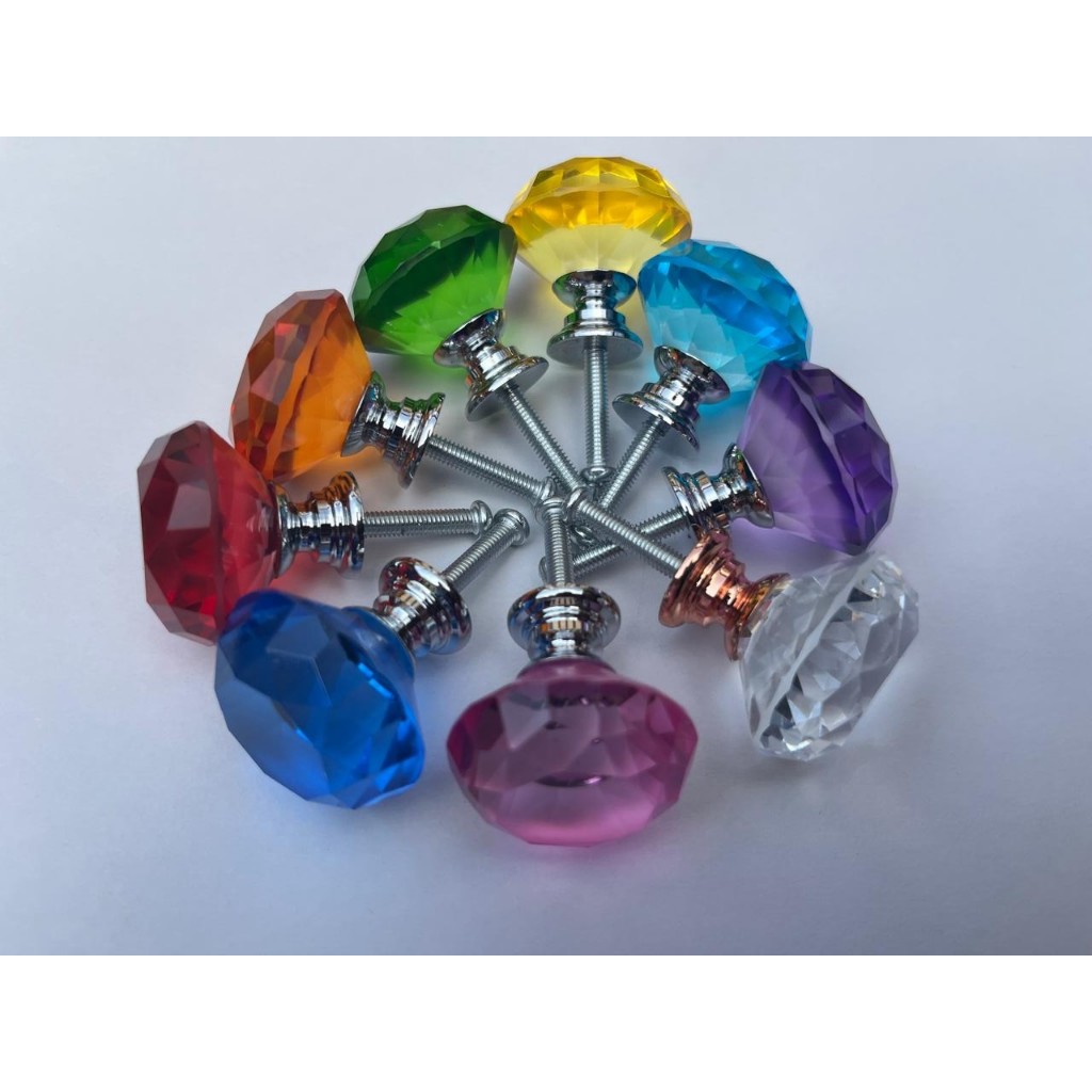Puxador De Armário gavetas móveis Várias Cores Modelo Cristal 30mm em Oferta na Shopee