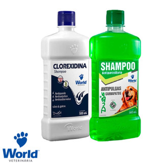 Shampoo Clorexidina Antibactericida E Shampoo Antiparasitário Cães Antipulgas E Carapatos…
