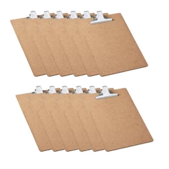 Kit Pranchetas de Madeira A4 Ofício Com Prendedor de Metal 34cmx25cm Prancheta Escolar Reforçada