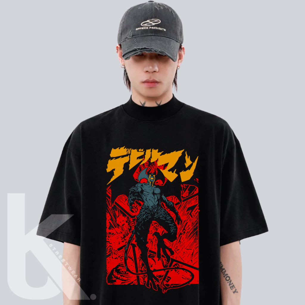 Camisa HipHop Confortável Camiseta Oversized Streetwear Lançamento Devilman CryBaby Cry Baby Anime Mangá Casual Unissex