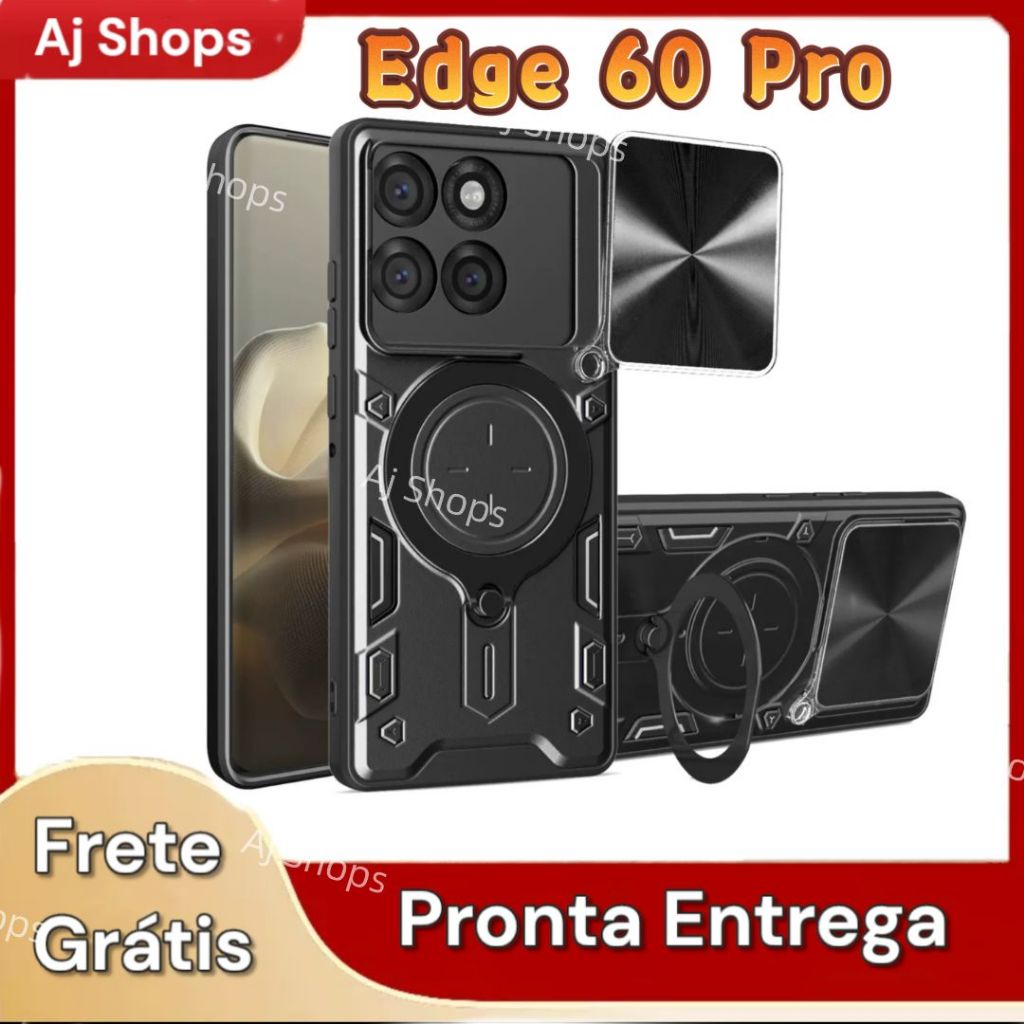Capinha Para Motorola Moto Edge 60 Pro 5G -- Capa Case Armadura Militar Suporte 