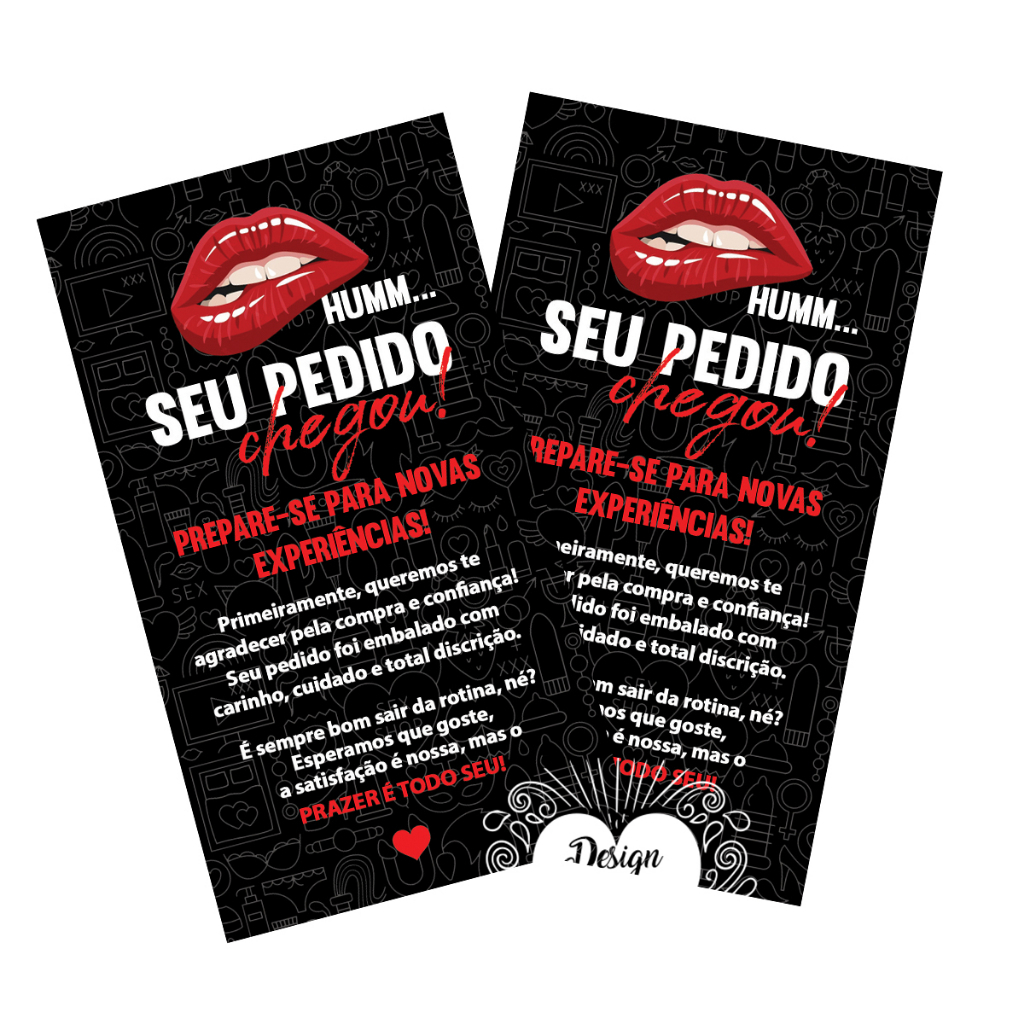 50 unids Cartão Sexshop - Agradecimento ao Cliente