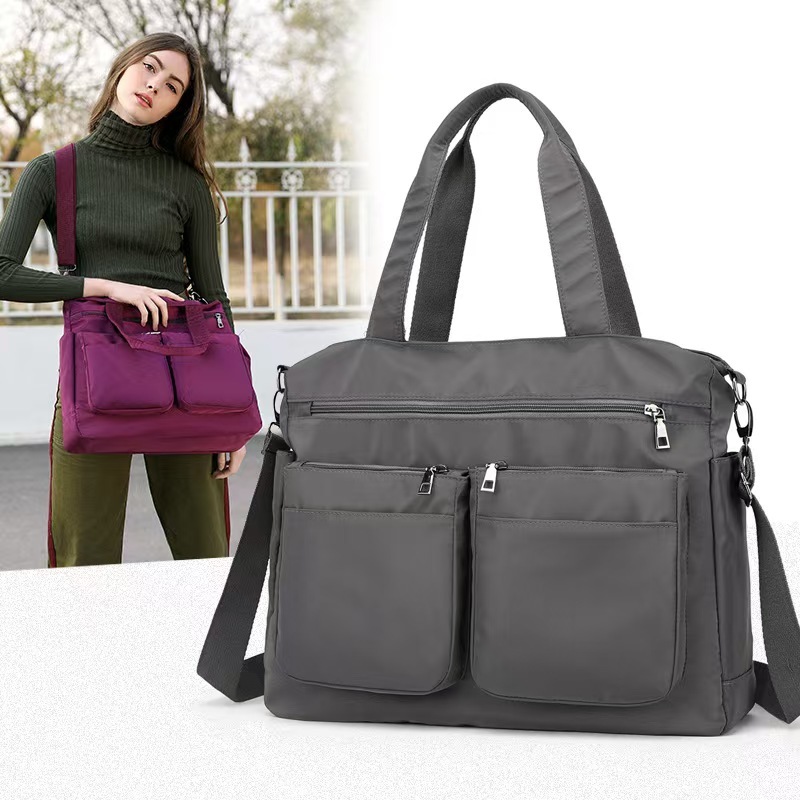 Bolsa Feminina De Nylon De Ombro Casual Lona Mensageiro Tecido Grande Capacidade para Saco...