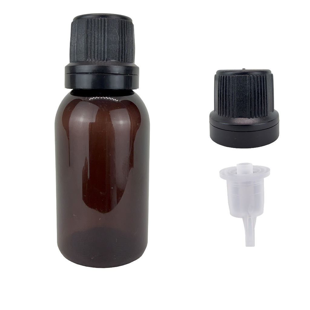 100 Frascos Pet Conta Gotas Âmbar 30ml Tampa Rosca Com Lacre