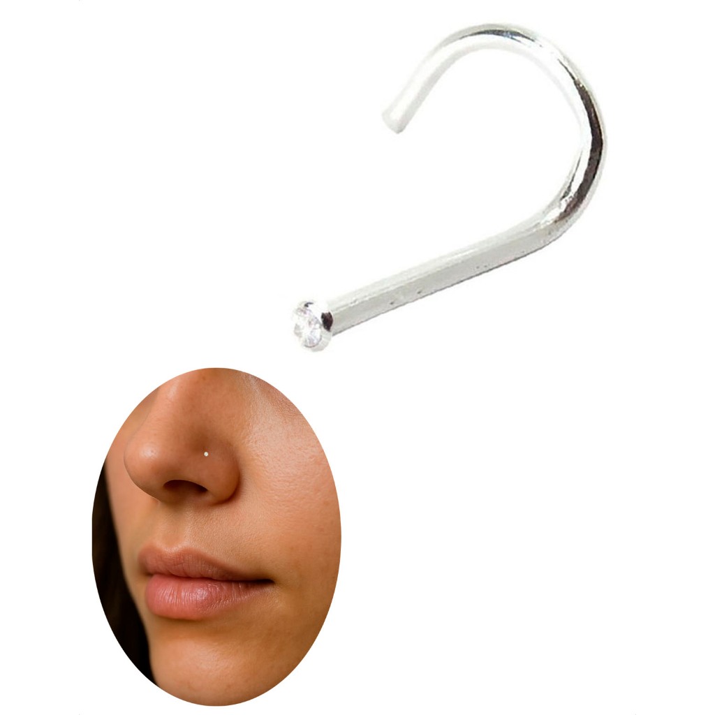 pircingfr nariz Nostril Ponto Luz Pedrinha Mini 1mm Prata