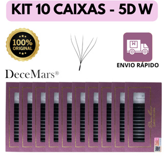 Kit Cilios 10 Caixas 5D W Decemars Volume Tecnologico Extensão de Cílios Alongamento Fio a fio Envio em Oferta na Shopee