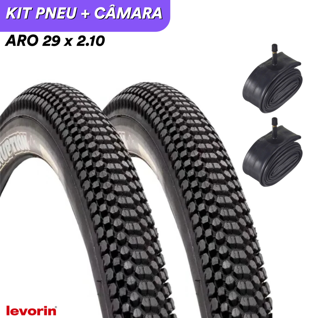 Pneu Bicicleta Aro 29 Levorin Eruption 29 x 2.10 MTB Bike com Camara de Ar Aro 29x2.10