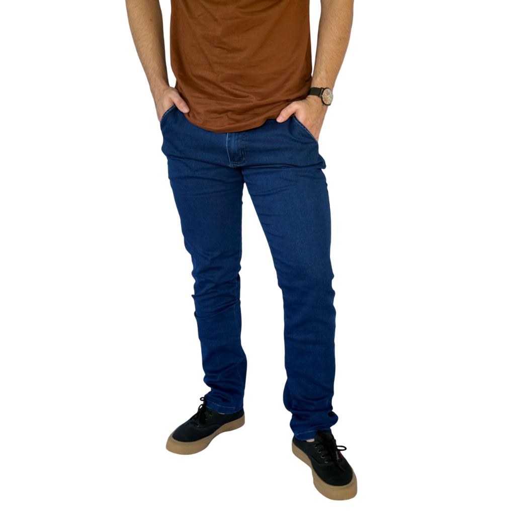 Calça Jeans Masculina Esporte Fino Modelo Slim Fit / Social – Tecido Macio em Oferta na Shopee