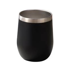 Copo Térmico Tipo Cuia Com Tampa, 350ml, Parede Dupla Inox, Café, Água, Cerveja, S3-CPTA