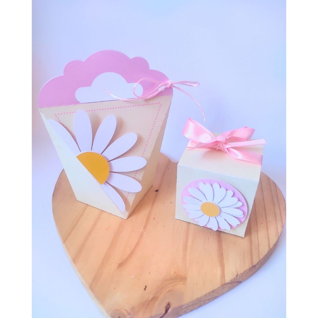 Kit Festa - Lembrancinhas personalizadas Margaridas, jardim, flores - Caixinhas personalizadas - Papelaria Personalizada