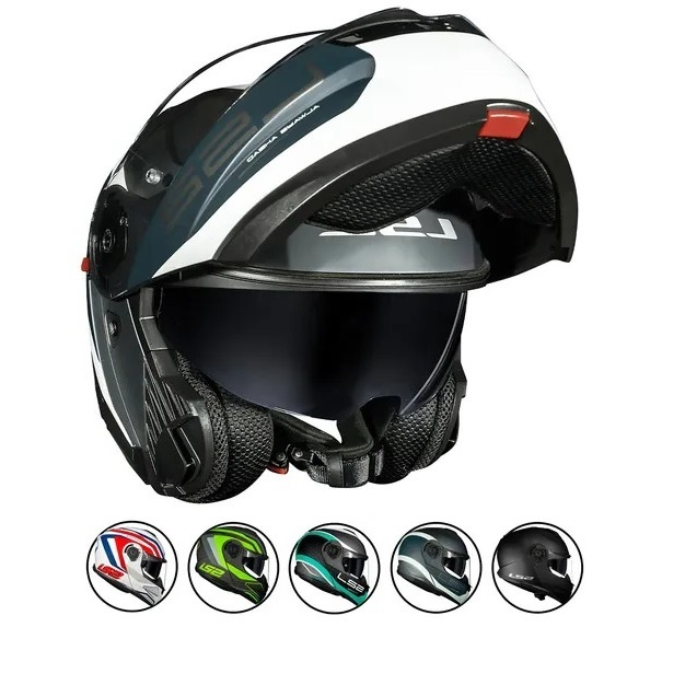 Capacete Moto Ls2 FF908 Strobe 2 Escamoteável Articulado Robocop Com Óculos Interno Novo