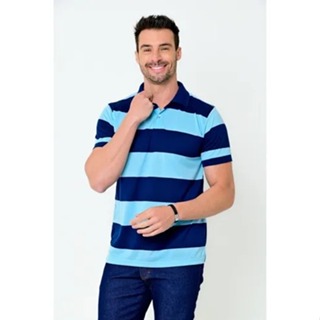 Camisa Polo Rick Masculina Listrada Camisaria Colombo em Oferta na Shopee
