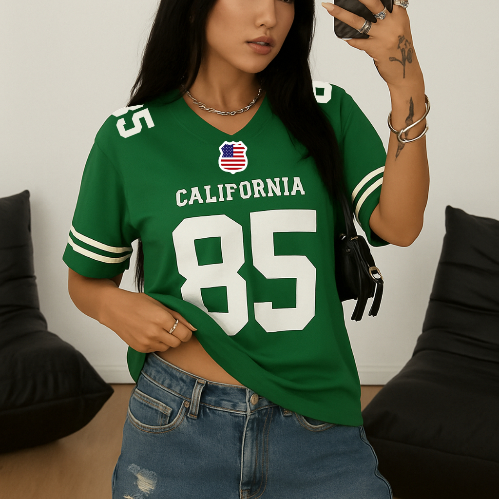 Camiseta Streetwear Esportiva Feminina Y2K Verão Oversized em Oferta na Shopee