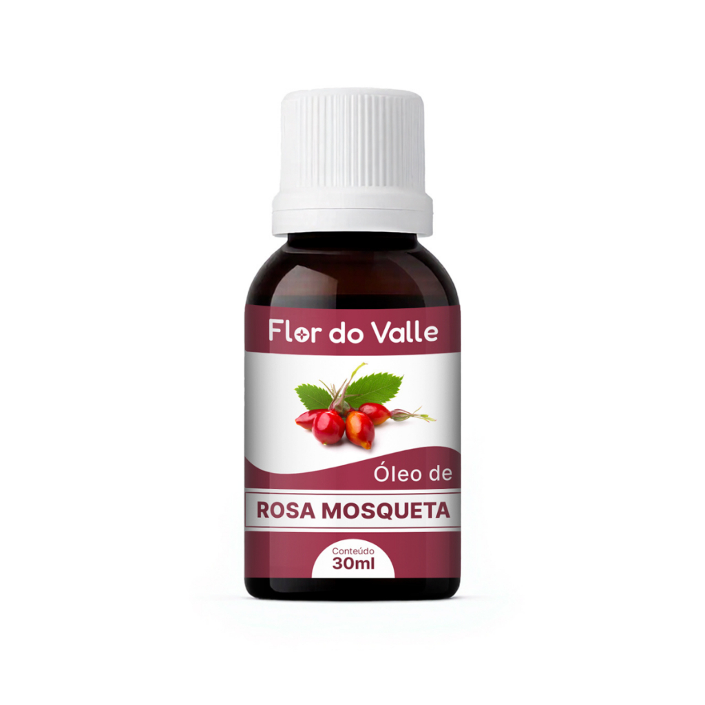 Óleo de Rosa Mosqueta Rubiginosa 30ml Óleo Vegetal Flor do Valle cuidados com a pele cabelo e corpo