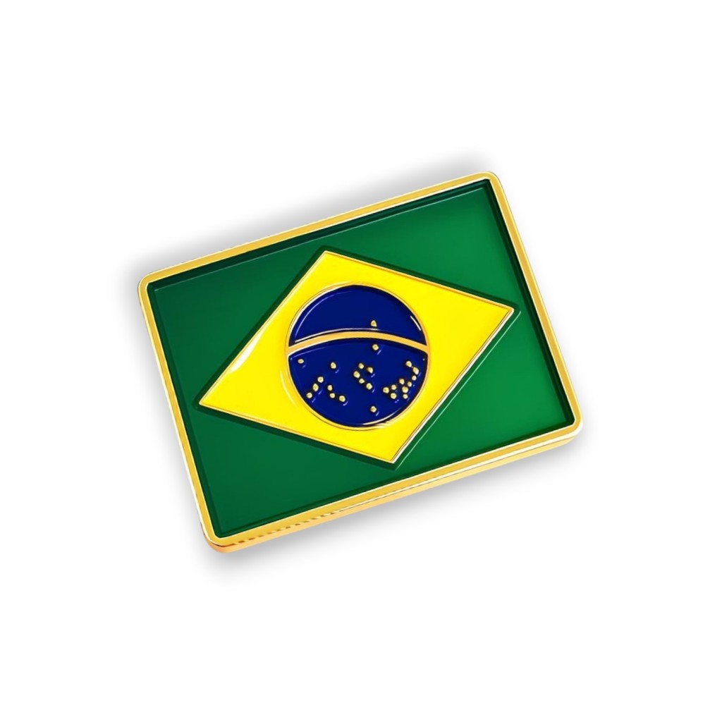 Boton Broche Pin Bandeira Tradicional Brasil Copa Eleição - 1 Und