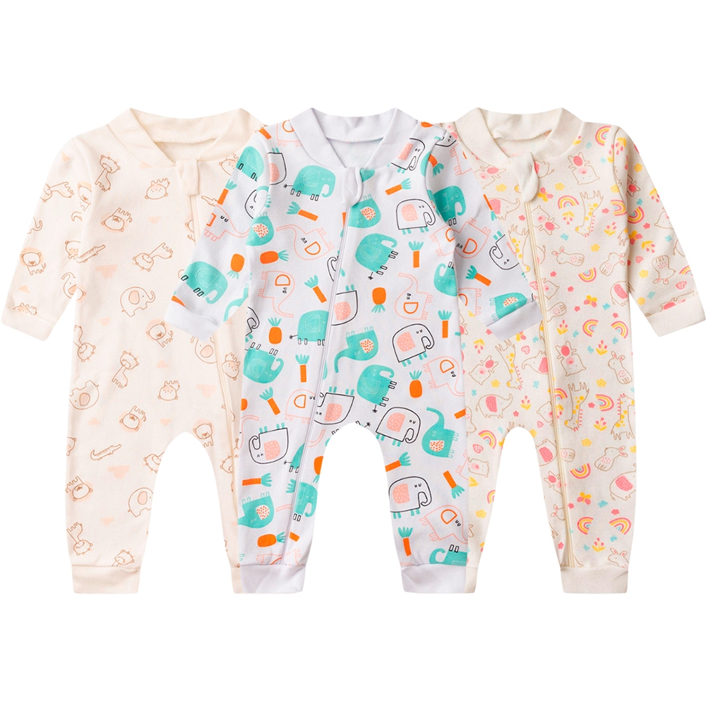 Macacão Bebê Suedine Estampado com Zíper (RN/P/M/G/1)