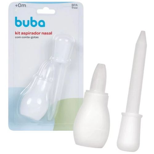 Kit Aspirador Nasal Buba Conta Gotas Bebê Infantil Congestão Bebe Remédio Higiene Neném Resfriado