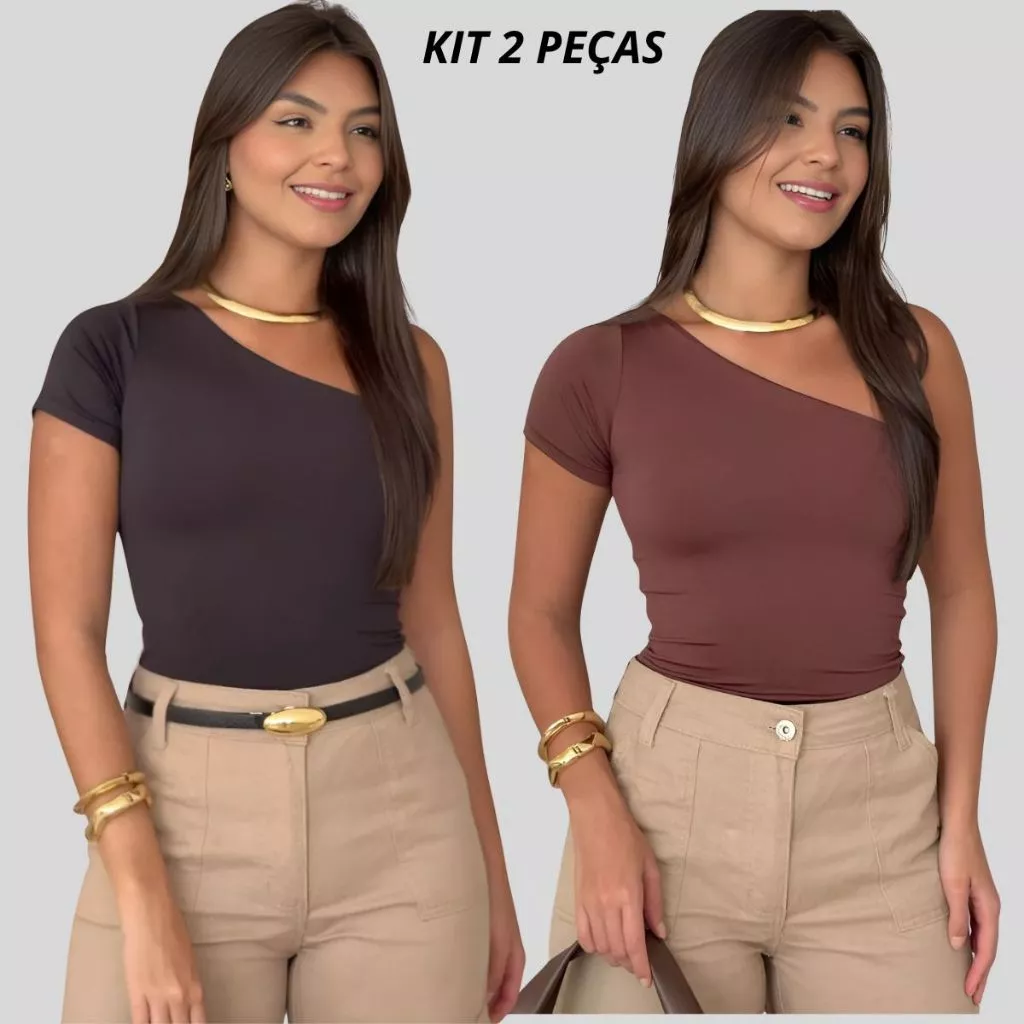 Kit 2 Ou 1 Unidade Blusa Feminina Mula Manca Suplex com Forro – Moda Blogueira Conforto e Estilo — imagem 1