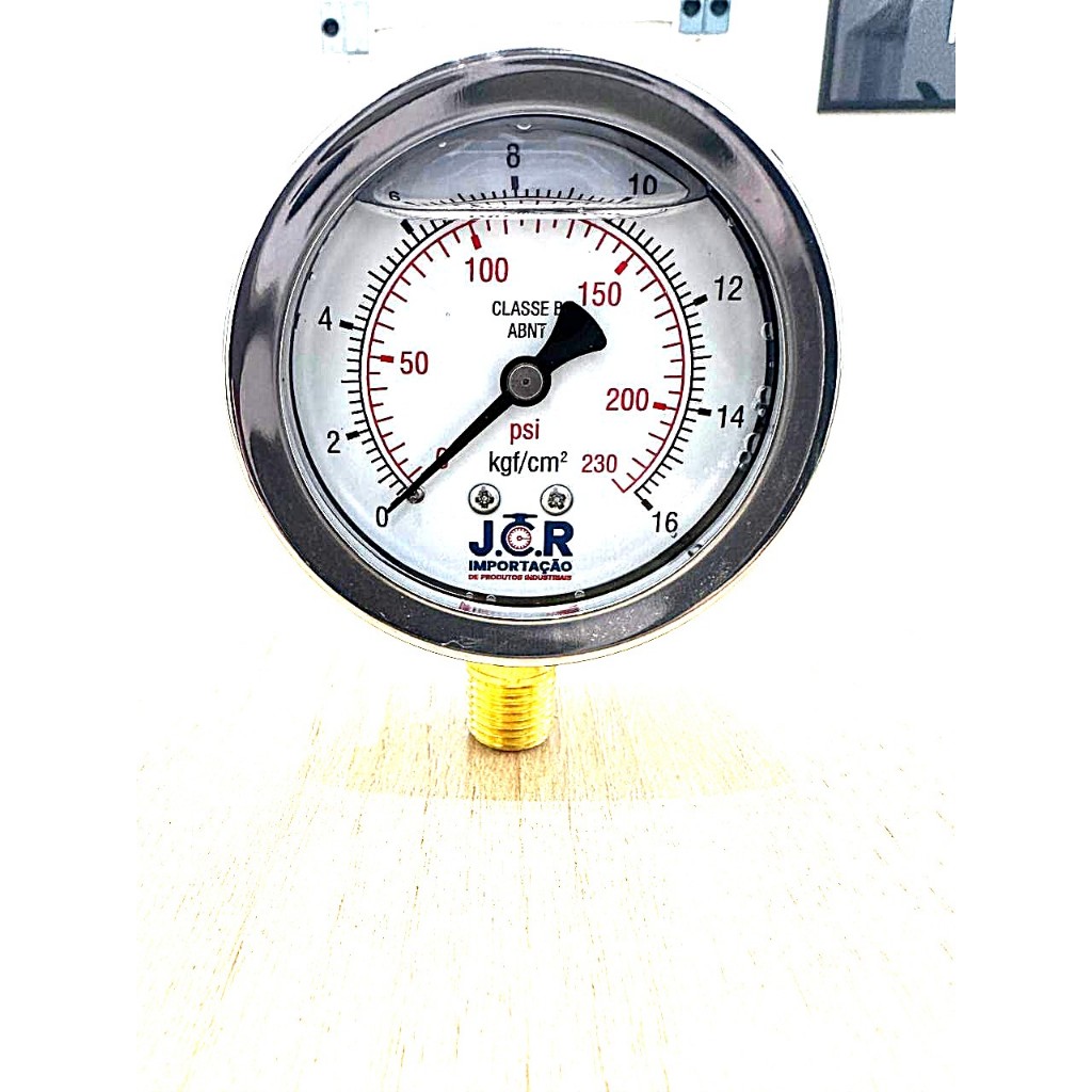 Manômetro Analógico Vertical JCR 63mm 0 A 16 KGF/CM2 X 230PSI