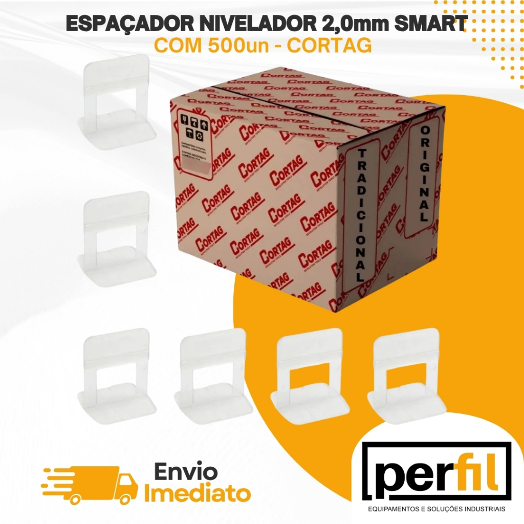 Nivelador Espaçador Cortag Smart 2,0mm 500un Nivelamento de Piso Porcelanato, Cerâmica e Azulejo
