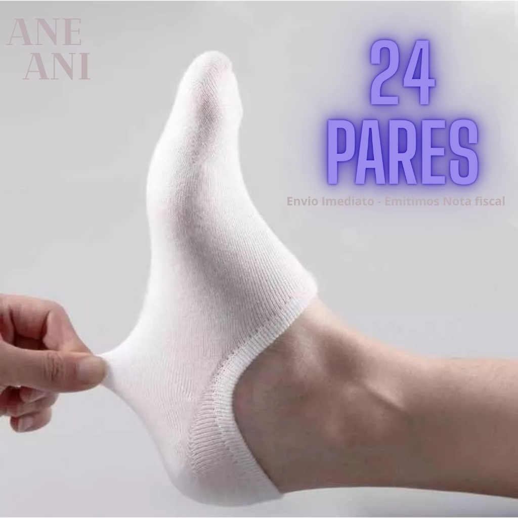 24 Pares De Meias Soquete Unissex Cano Curto Atacado Cores