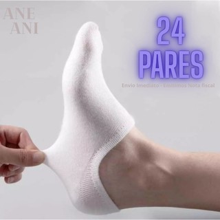 24 Pares De Meias Soquete Unissex Cano Curto Atacado Cores