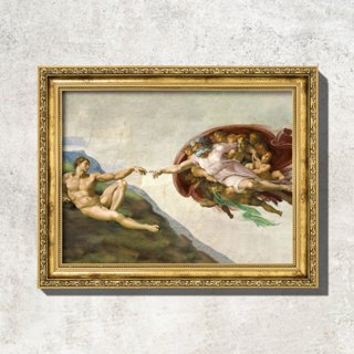Quadro - Criação de Adão - Michelangelo - Moldura em Madeira em Oferta na Shopee