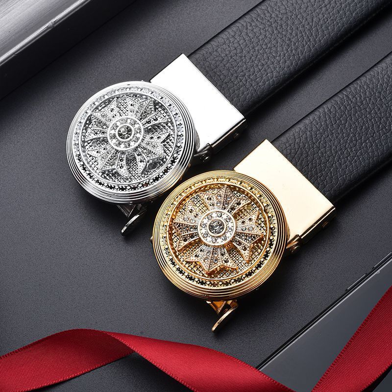 Cinto 100 % Genuíno De Couro Longo Masculino Gordura Automática Fivela Jovem E De Meia Idade Versão Coreana Novo em Oferta na Shopee