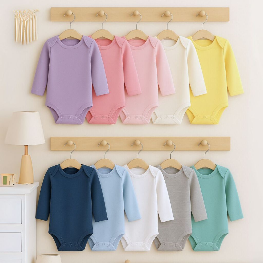 Kit 5 Body Infantil Bebê Roupinha Enxoval Menino ou Menina Algodão Suedine Nenem Saída Maternidade