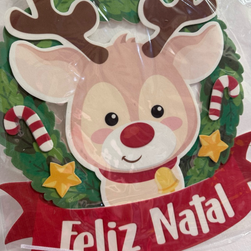 Guirlanda EVA Natalina Feliz Natal Rena EVA 33x29 cm Piffer - Inspire sua Festa Loja