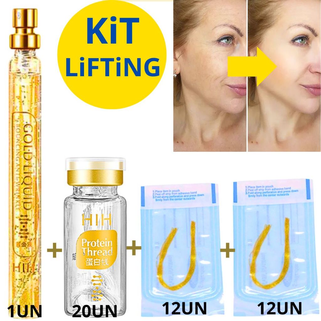 Ácido Hialurônico Anti-Idade Ouro Ferramenta de Cuidados Com a Pele Hidratante Colágeno Essência de Fios Proteína em Oferta na Shopee