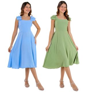 KIT 2 Vestidos Infanto Juvenil Midi Meninas Verão em Oferta na Shopee