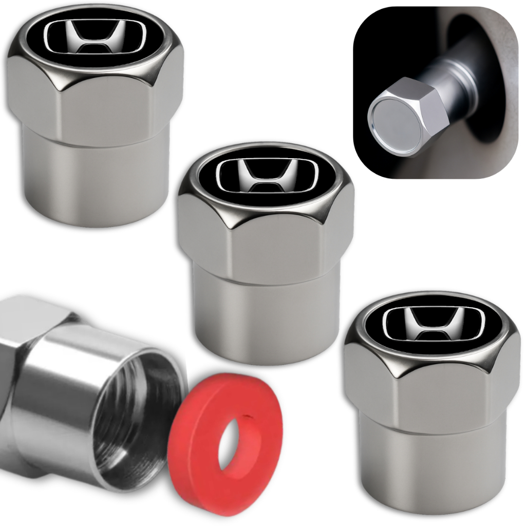 4 Tampa Válvula HONDA carro Bico Pneu Carro Automotivo cromando Metal em Oferta na Shopee