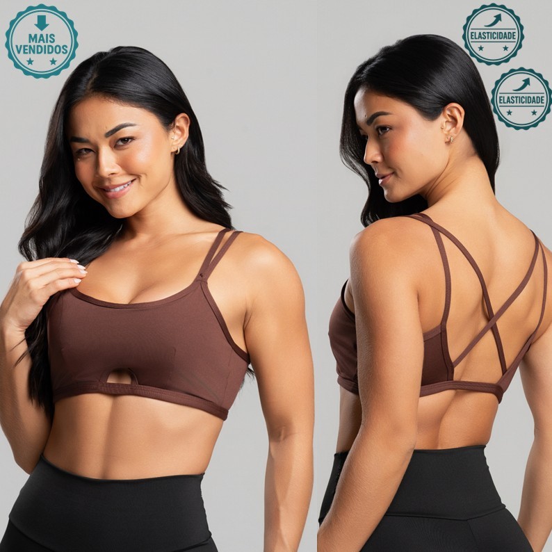 Top Fitness Feminino Alça Fina Academia com Forro zero Transparência