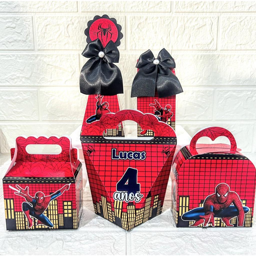 Personalizados Homem Aranha (PEGUE E MONTE) / Kit Festa de Caixinhas Personalizadas / Lembrancinhas e Mimos para festa