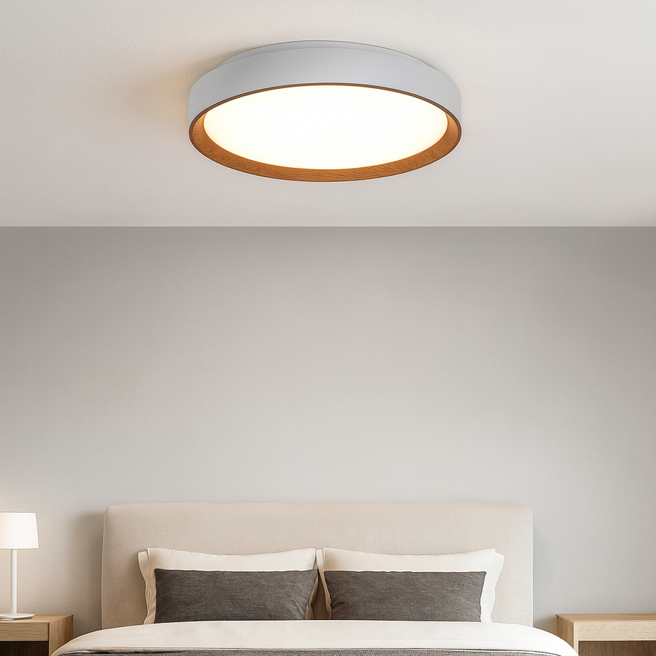 Plafon Sobrepor Led Luminária de Teto Redondo Lustre Grande Moderno Quarto Cozinha 3 Tons De Branco