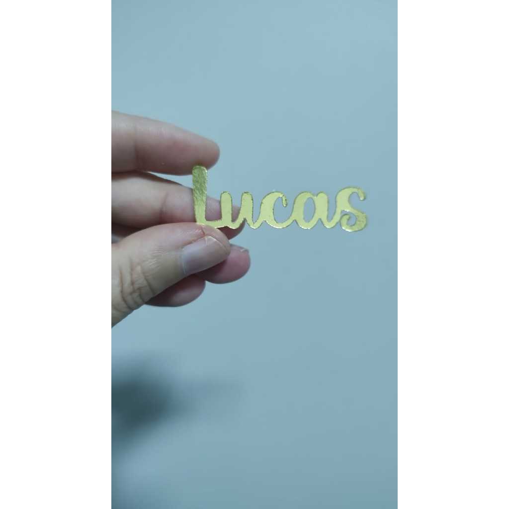 kit apliques nomes compostos personalizados em papel lamicote dourado para lembrancinhas/menino/menina/aplique
